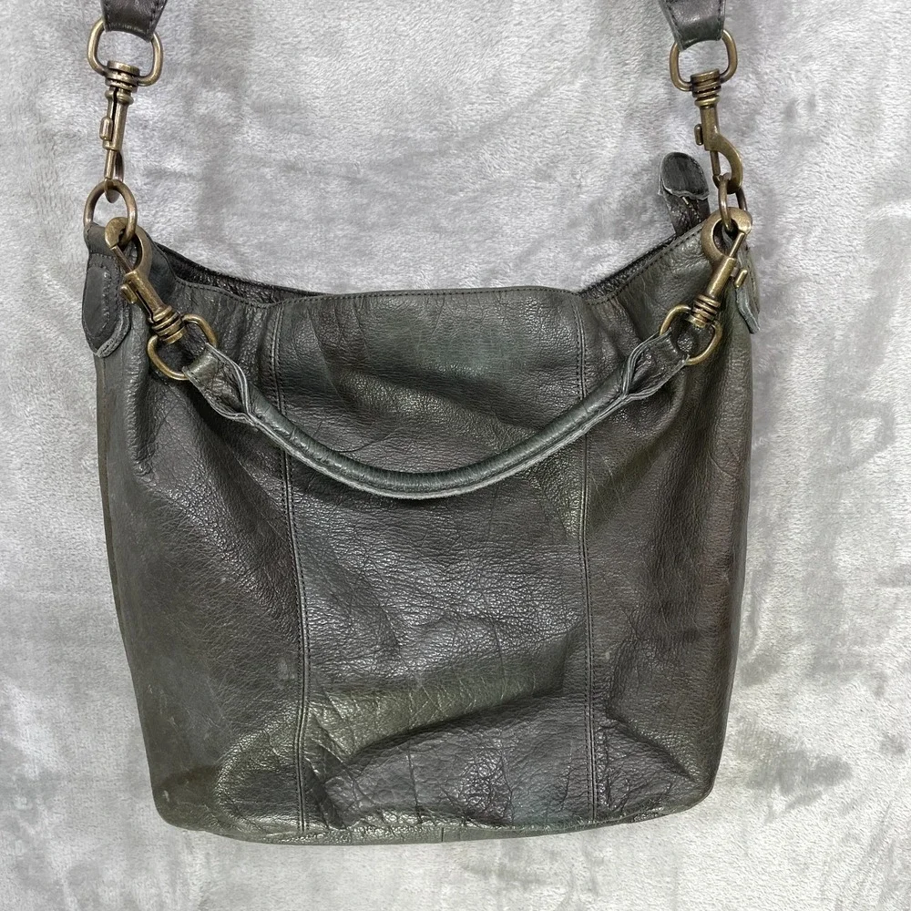 Liebeskind Berlin Double Esther Leather Green Satchel Purse Crossbody Bag